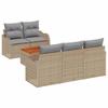 Garden Sofa Set 6 Pcs Beige and Light Grey Poly Rattan