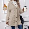 Women's Hooded Long Sleeve Fleece Coat Loose Fit Casual Winter Jacket for Daily Outdoor Wear