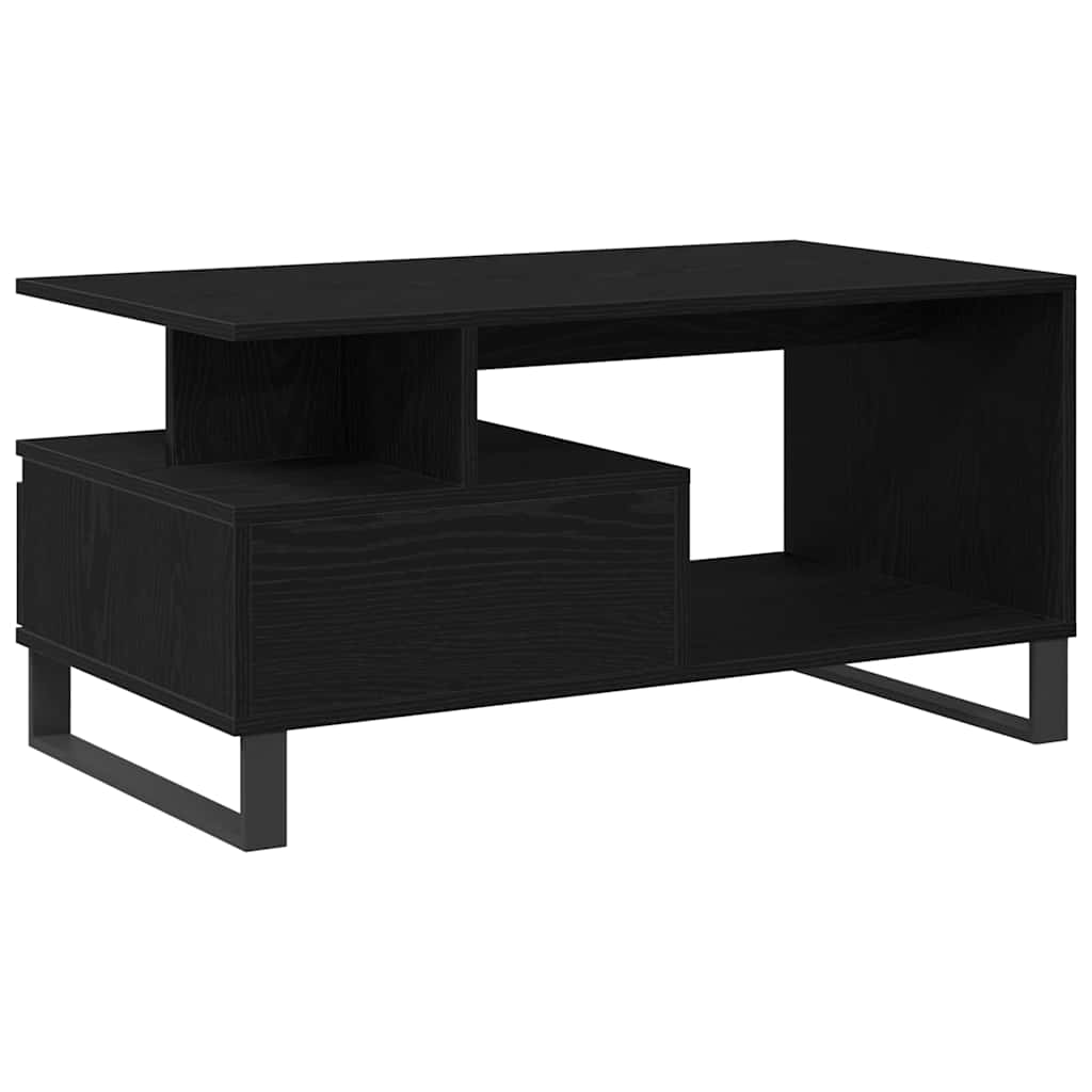 Coffee Table Black Oak Look 90 x 49 x 45 cm Engineered Wood