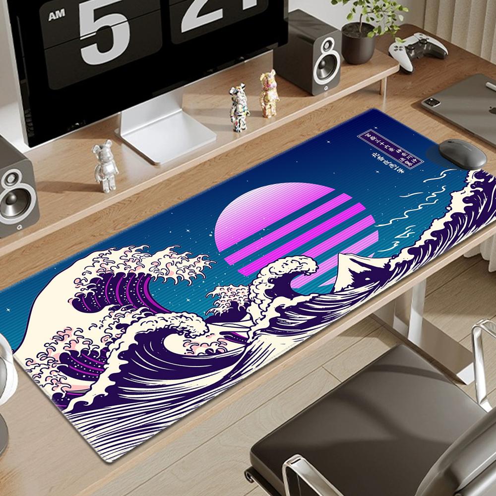 Tappetino per Mouse Arte Computer Giappone La Grande Onda di Kanagawa Tappetino Mouse Gaming Grande Gamer XL Gomma Otaku Tappetino Tastiera Tappetino Scrivania Laptop
