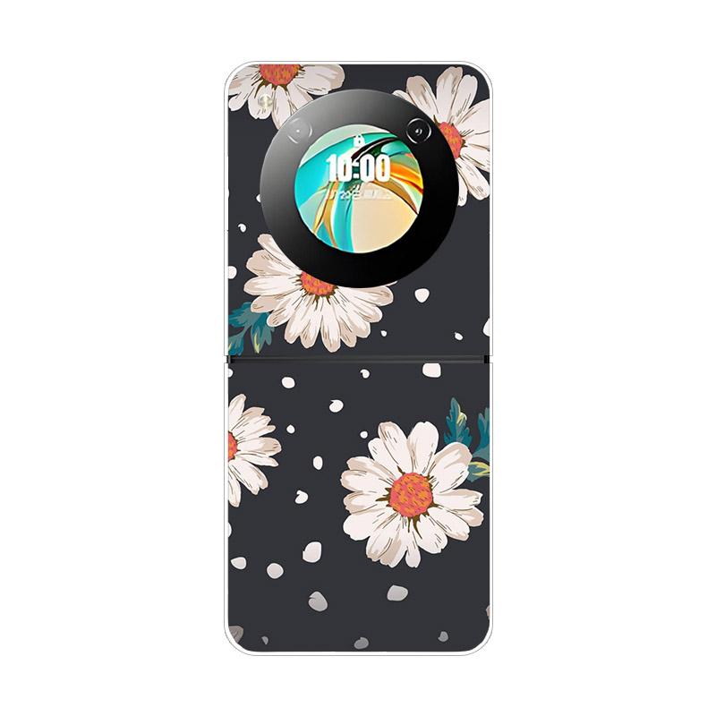 Etui na ZTE Nubia Flip NX724J Modne Malowane Przezroczyste Twarde PC Składane Na ZTE Libero Flip 5G A304ZT Przezroczyste Etui na Telefon Funda