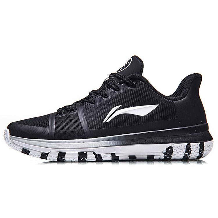 

New LINING Basketball Shoes Unisex Low top Black/White ABAN031-4 41.5
