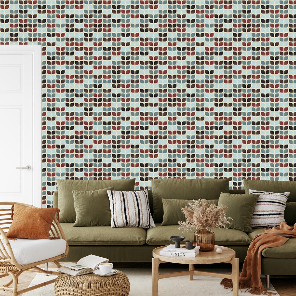 Geometric retro pattern wallpaper for living room and bedroom 50x1000