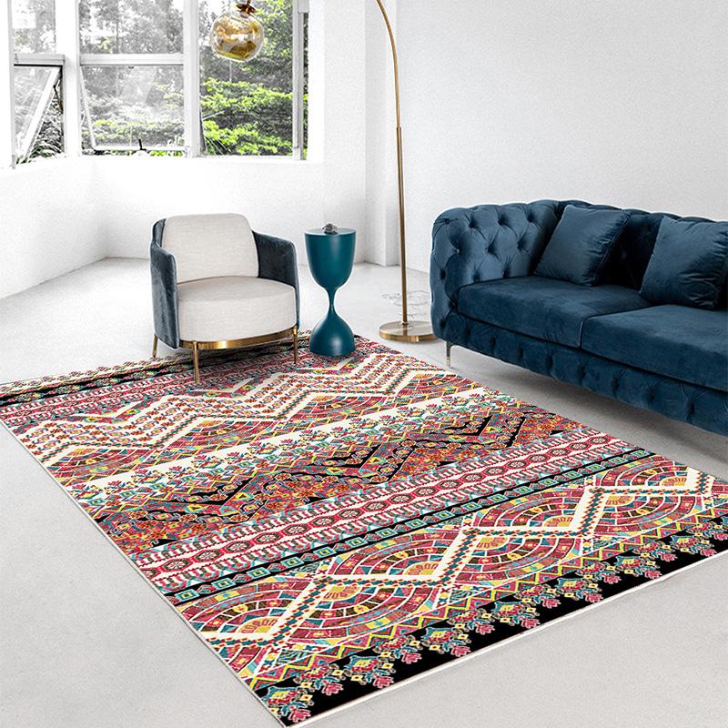 Moroccan Washable Rugs for Living Room Bedroom Large Area Non-slip Floor Mat Thickened Home Decor Carpet