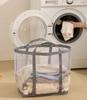 Laundry Hamper for Dorms & Homes Foldable Large-Capacity Mesh Laundry Basket For Dirty Clothes, Socks, and Underwear Storage
