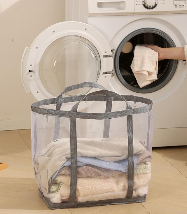 Laundry Hamper for Dorms & Homes Foldable Large-Capacity Mesh Laundry Basket For Dirty Clothes, Socks, and Underwear Storage