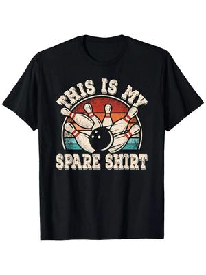 Funny Bowling Lover Bowler Retro This Is My Spare T-Shirt