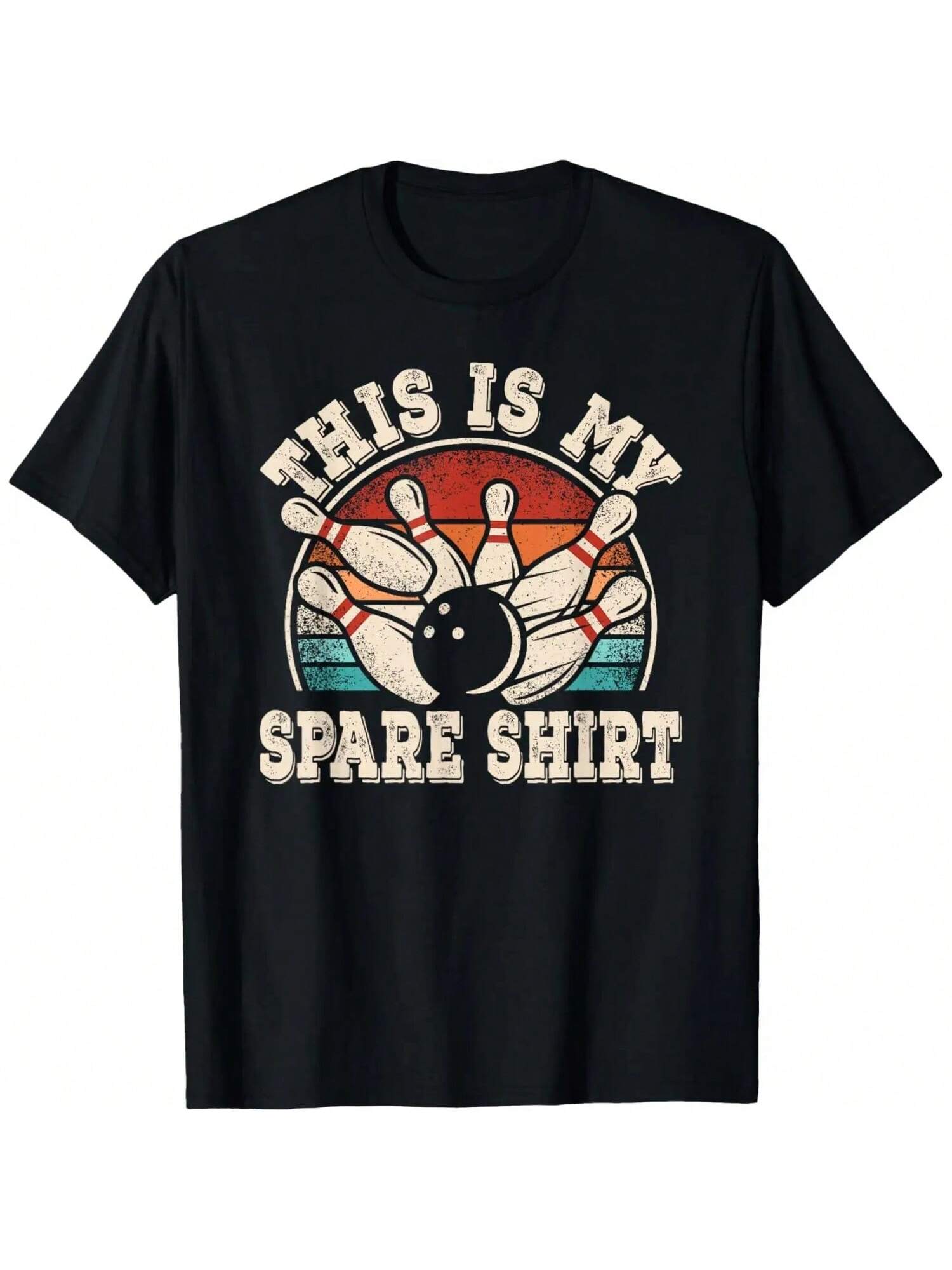 Funny Bowling Lover Bowler Retro This Is My Spare T-Shirt S