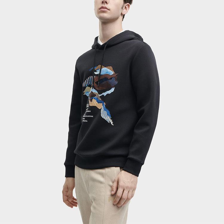 FILA Heritage Series Printed Letter Hoodie Men Hoodies Black F11M348207F-BK