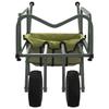 Green Fishing Trolley with 2 Powder-coated Steel Wheels