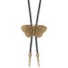 Bolo Tie Cowboy Costume Accessory for Men and Women Adjustable Length Vintage Metal Butterfly Pendant Necktie Necklace