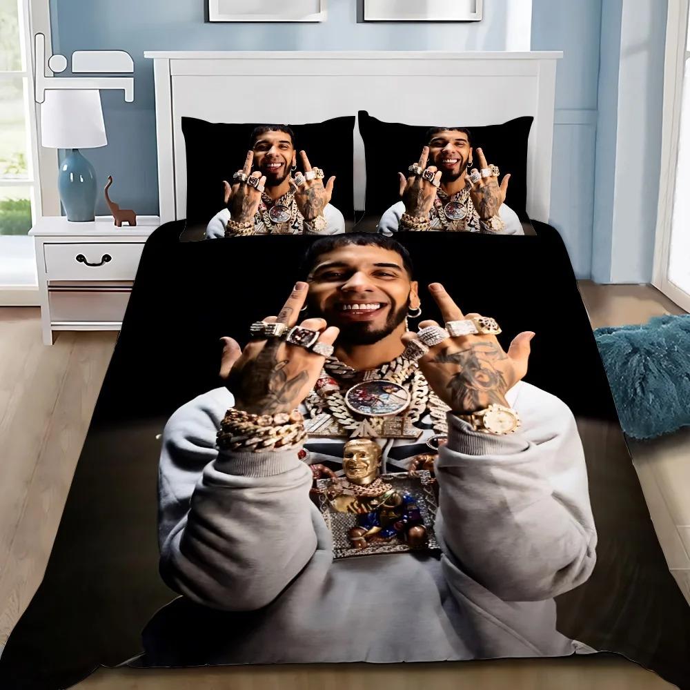 Anuel AA Duvet Cover Pillowcase La Muerte Bedding Set Adult Boy Girl Bedroom Decoration Children Single Double Large Size