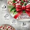 Christmas Round Metal Tin Sign, Home Wall Decor Candy Cane Holiday Art For Living Room Kitchen Bathroom Coffee Shop