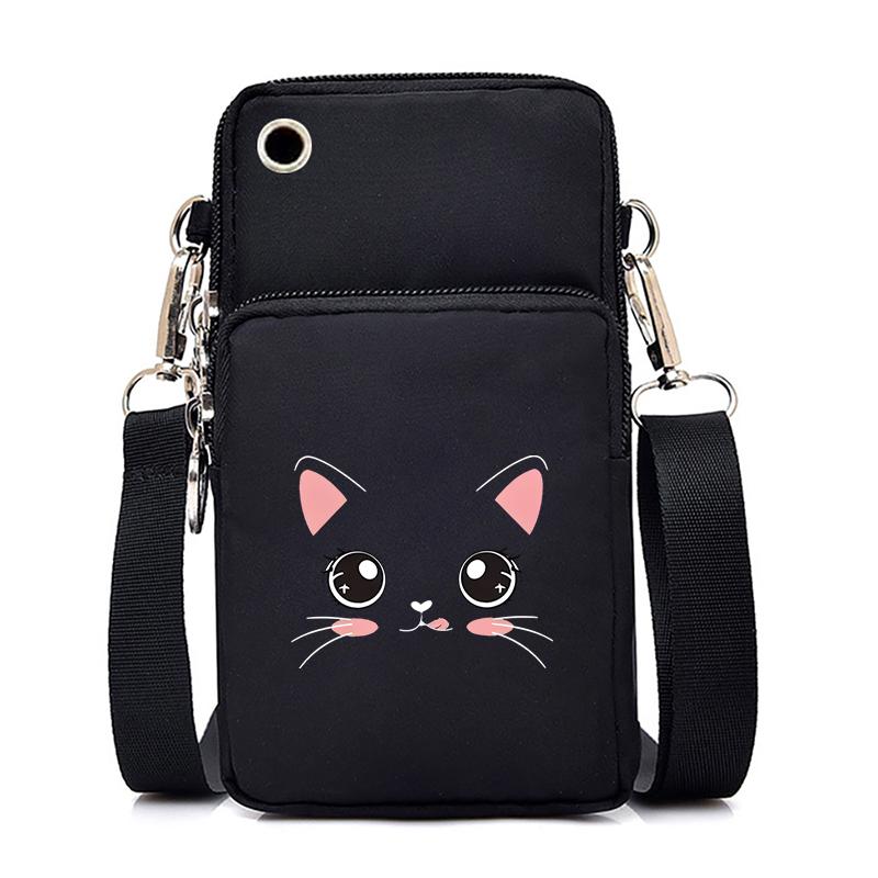 Cat and Dog Paw Print Mobile Phone Bag Small Crossbody Messenger Bag for Animal Lovers