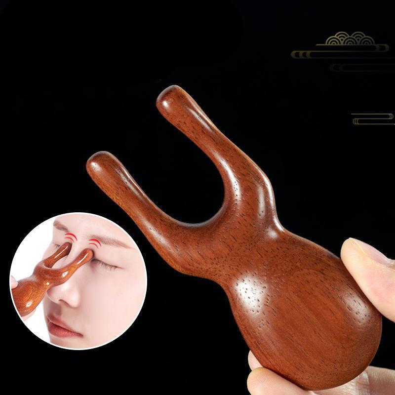 1 stück Goldene Sandelholz Massage Kamm Nase Auge Akupunkturpunkt Massager Lindern Rhinitis Fördern Die Durchblutung Harz Guasha Schaben Werkzeuge