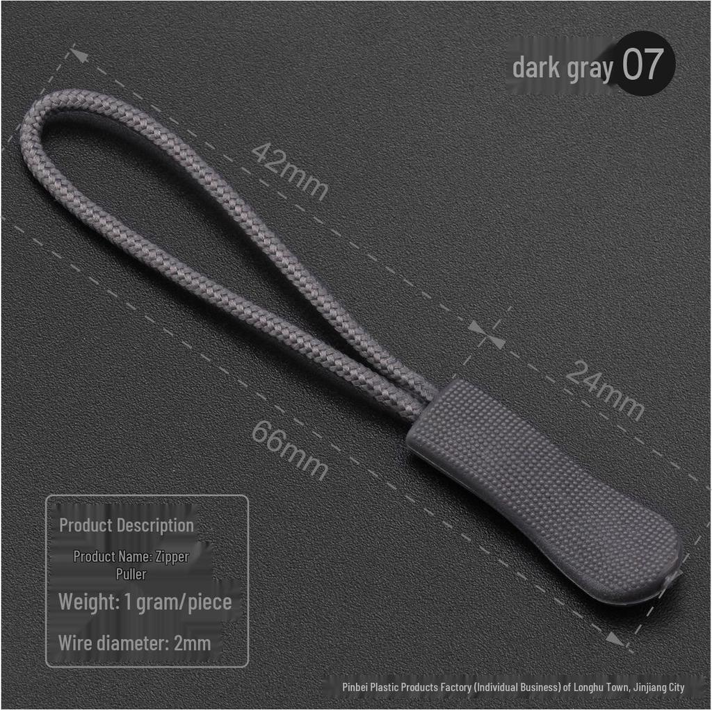 Black Caterpillar Zipper Pull: Popular Luggage Tail Rope Cord