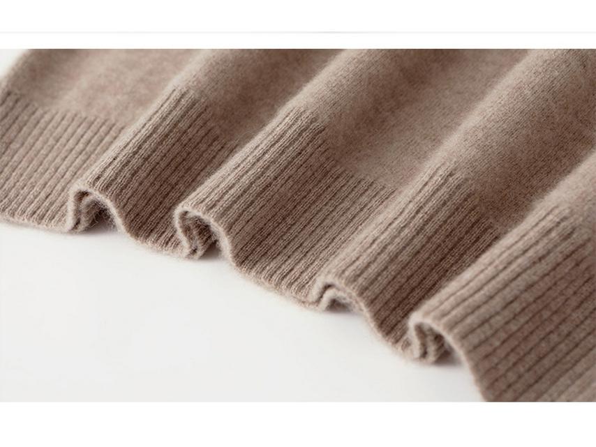Women's 100% Wool V-Neck Sleeveless Knitted Vest Dress - Long Cardigan Style