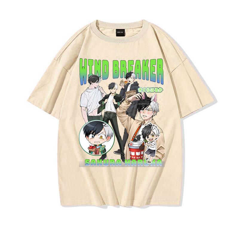 Wind Breaker Cotton Shirts Graphic Tee Anime Pattern Printed Cool TShirt Unisex New Anime Wind Breaker Cartoon Street Tshirts