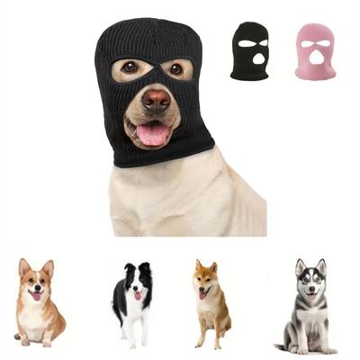 1 Stück schrullige Hundemaske, gestrickte Hundeohren, warme Mütze, Hundediebmaske, lustiges Haustier-Rollenspiel, geeignet für mittelgroße und große Hunde