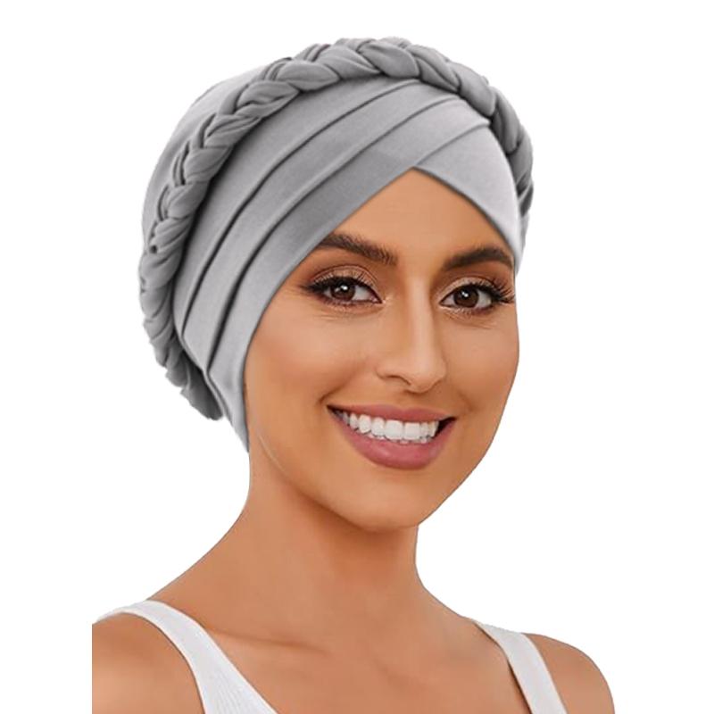 Women Muslim Braid Elastic Turban Hijab Headwrap Chemo Headscarf Hair Cover Wrap Islamic Headwear