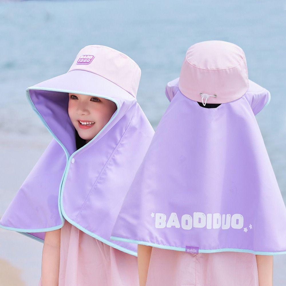 

Extended Shawl Baby Fisherman Hat Big Brim Children Beach Cap Breathable Kids Sunscreen Hat Baby бежевий