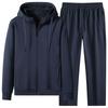 Men's Spring Autumn 2 Piece Hooded Tracksuit Casual Loose Hooded Cardigan & Jogger Pants Sets Men Soild Color Sets
