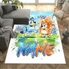 Bluey's Soccer Fun Customizable Name Area Rug Perfect for Dormitory Decorate room Entryway Playrooms Anti-slip Rug Office home decor Gift for Festival