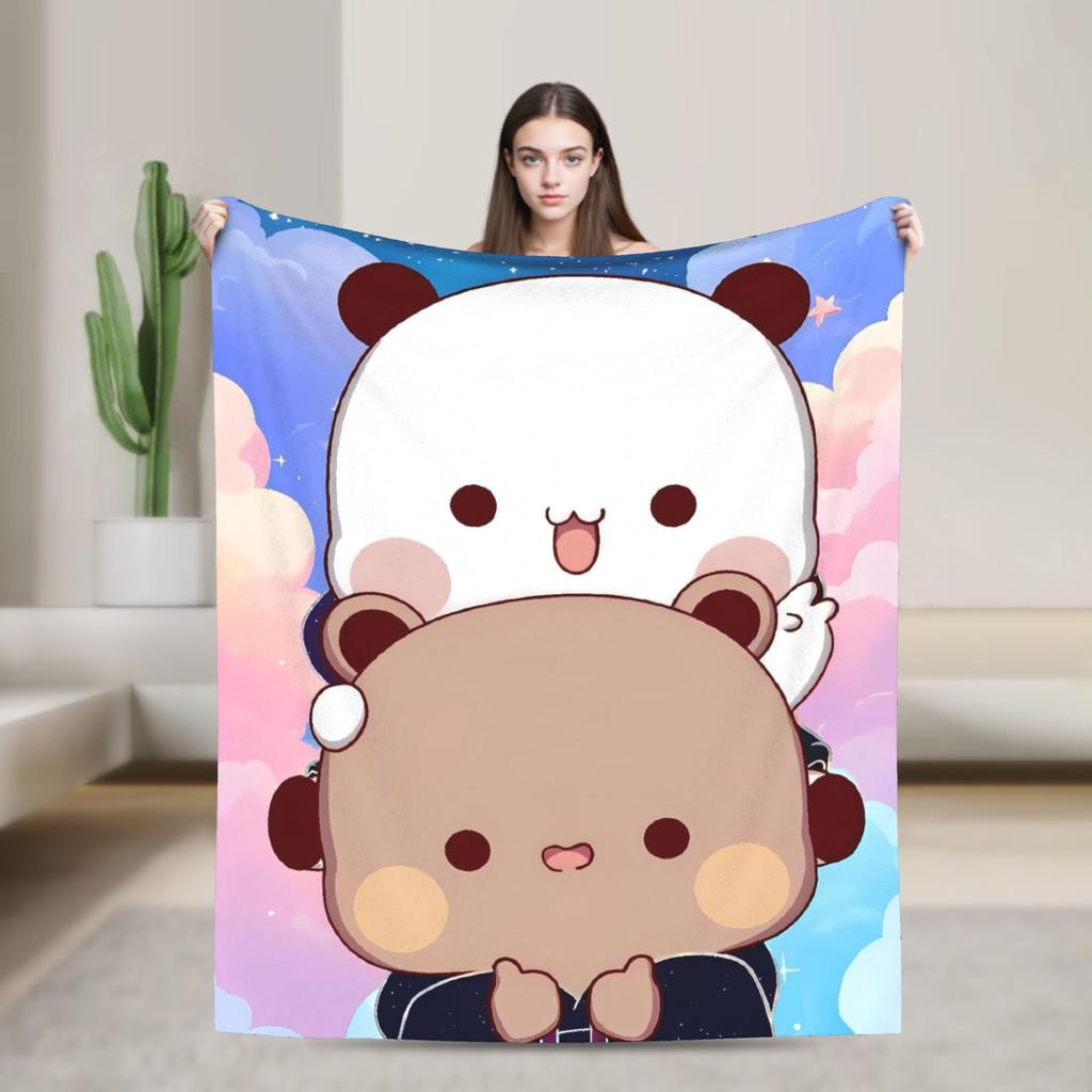 Cute Dudu Christmas Blanket Quality Warm Soft Throw Blanket Winter Camping Outdoor Fluffy Bedspread