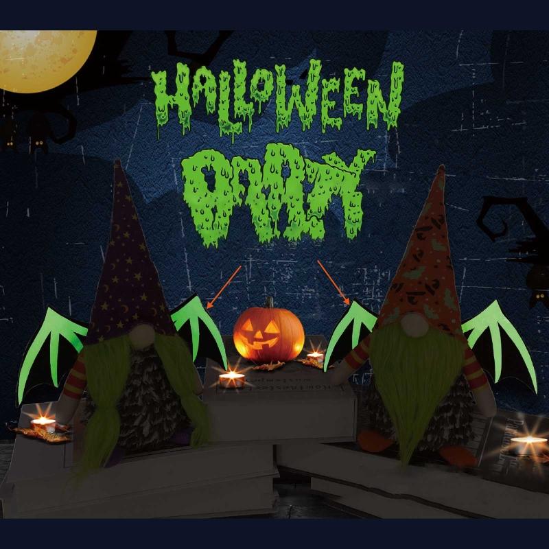 Luminous Halloween Gnomes Plush for Doll, Elf Dwarf Faceless for Doll for Hallow