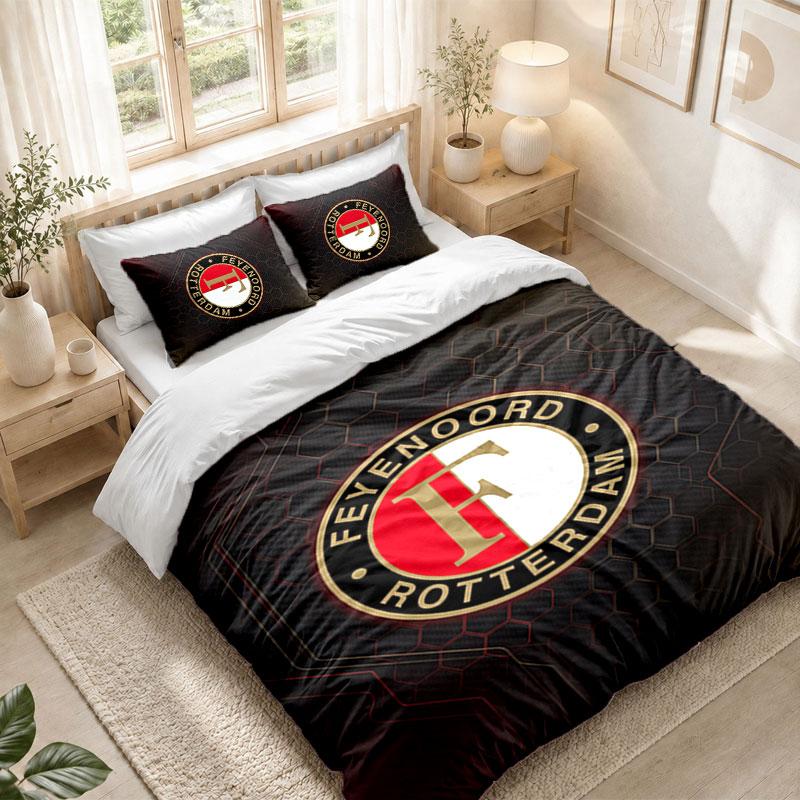 Beddengoed Set 1 Dekbedovertrek 2 Kussenslopen Feyenoord Print Slaapkamer Huisdecoratie
