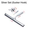 Squeegee All-Purpose Silicone Scrape Wall-mounted Stainless Steel Handle Wiper with Hook for Kitchen Bathroom Window Glass Clean
