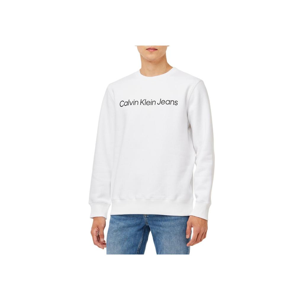 Calvin Klein Letter Blend Long Sleeve Sweatshirt Men sweatshirt White J326967YAF