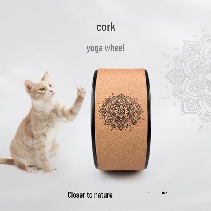 CanChi Natural Cork Yoga Wheel