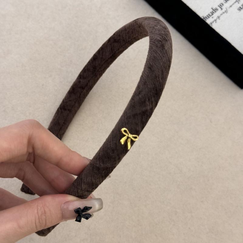 Herfst Winter Velours Dunne Hoofdbanden Retro Eenvoudige Kleine Strik Haaraccessoires voor Vrouw Meisje Mode Veelzijdige Haarhoepel Haarband gray