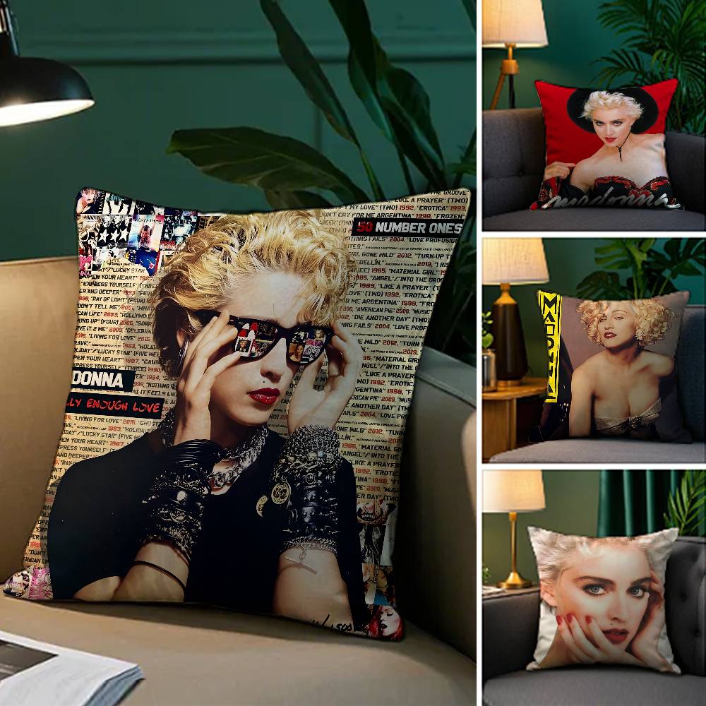 Piosenkarka M-Madonna-MT Muzyka Jak Dziewica Poszewka Komfortowa Sofa Łóżko Jedwabista elegancka Niewidoczny zamek Dekoracyjna poszewka na poduszkę