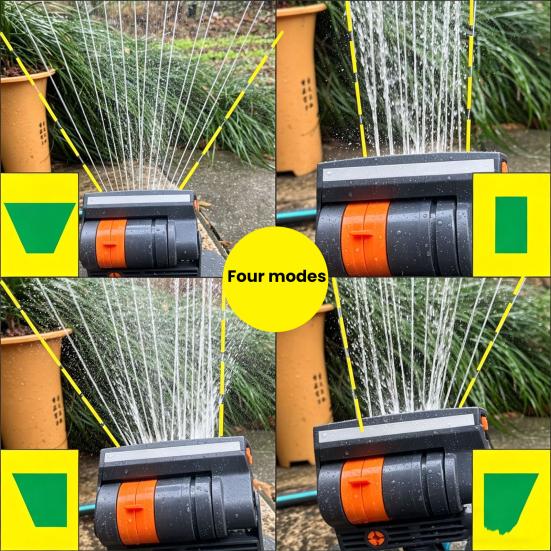 16-Nozzle Oscillating Sprinkler Adjustable Spray Mist Sprinkler 360-Degree Automatic Rocking Sprinkler for Garden Backyard Lawn Irrigation