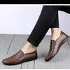 Men's Leather Casual Shoes Breathable Slip On Lazy Driving Shoes High-end Office Fashion Shoes