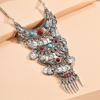 Yousheng Statement Necklace Exaggerated Round Coins Tassels Colored Turquoise Layered Gift Hypoallergenic Vintage Ethnic Women Necklace Fashion