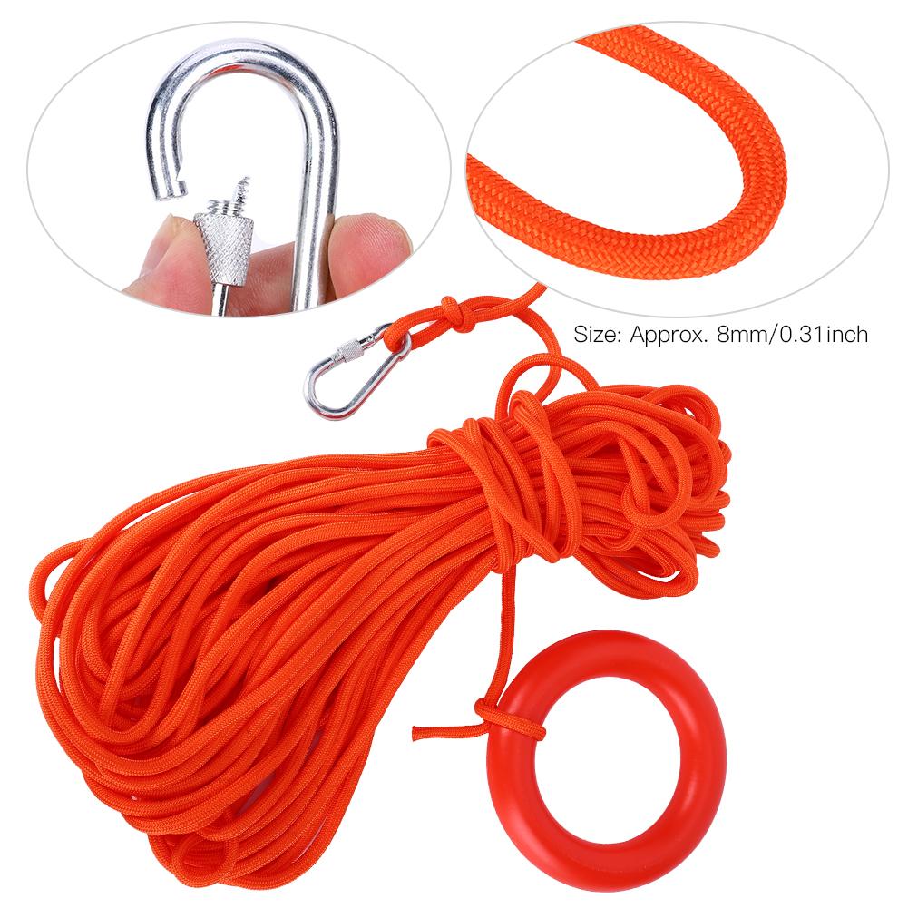 8mm Nylon Floating Lifesaving Wire Snorkeling Safety Rope Boat Diving Swimming Lifeguard Rescue Line with Buoyant Loop