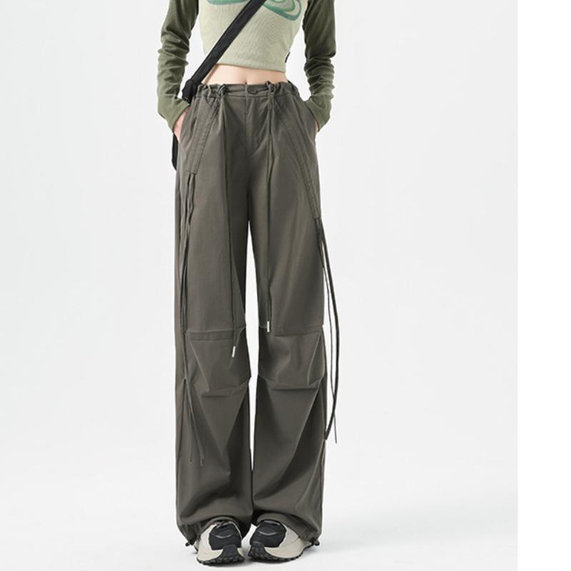 Sport Pants for For Women In Summer Thin New High Waist Wide-leg Slimming Lace-up Drawstring Bow-knot Work Pants