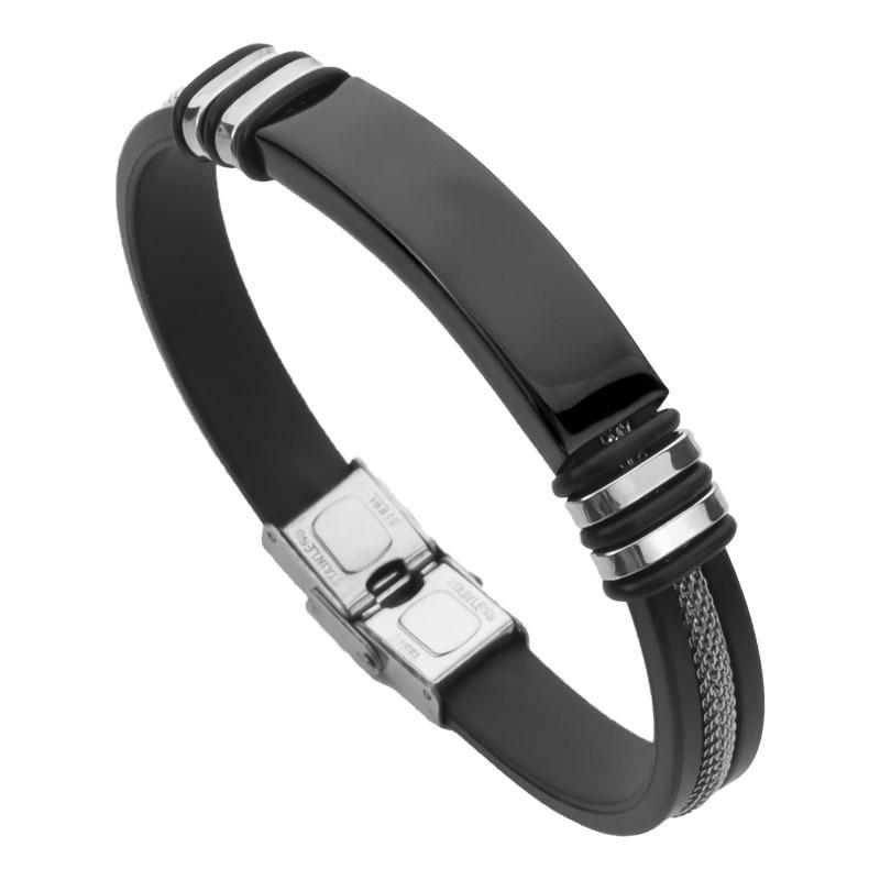 Punk Hip Hop Men's DIY Custom Stainless Steel Bracelet