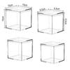 Square Cube 4pcs Clear Acrylic Storage Boxes Organizer Containers