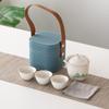 Business Gifts Travel Tea Set Kuaike Cup One Pot Three Cups Portable Cover Bowl Small Set Outdoor High-end Kung Fu Set