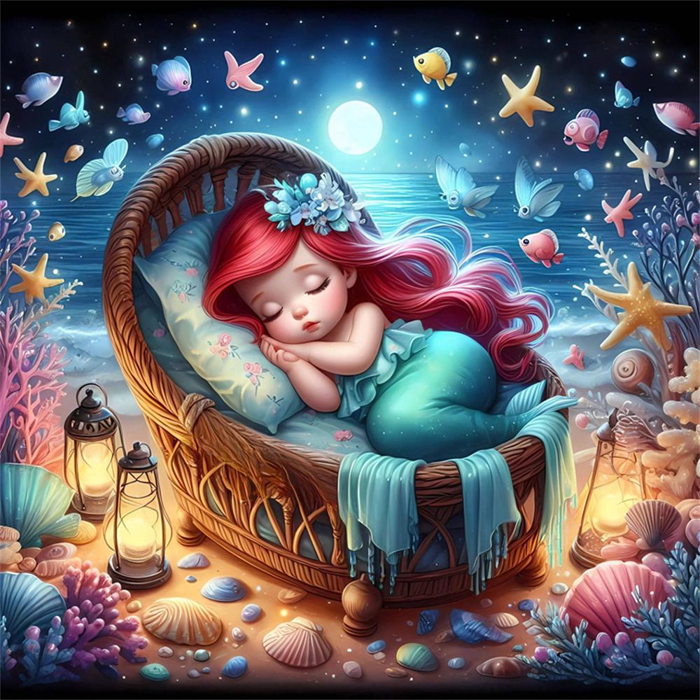 Disney Cartoon 5D Diamond Painting Full of Diamonds DIY Hand-applied Diamond Painting Princess Series Decorative Painting Kit