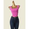American High Waist Gyaru Square Collar Vest Foreign Trade Original Order Slim Fit Short Knitted Sleeveless Base Top Outer Wear Sling