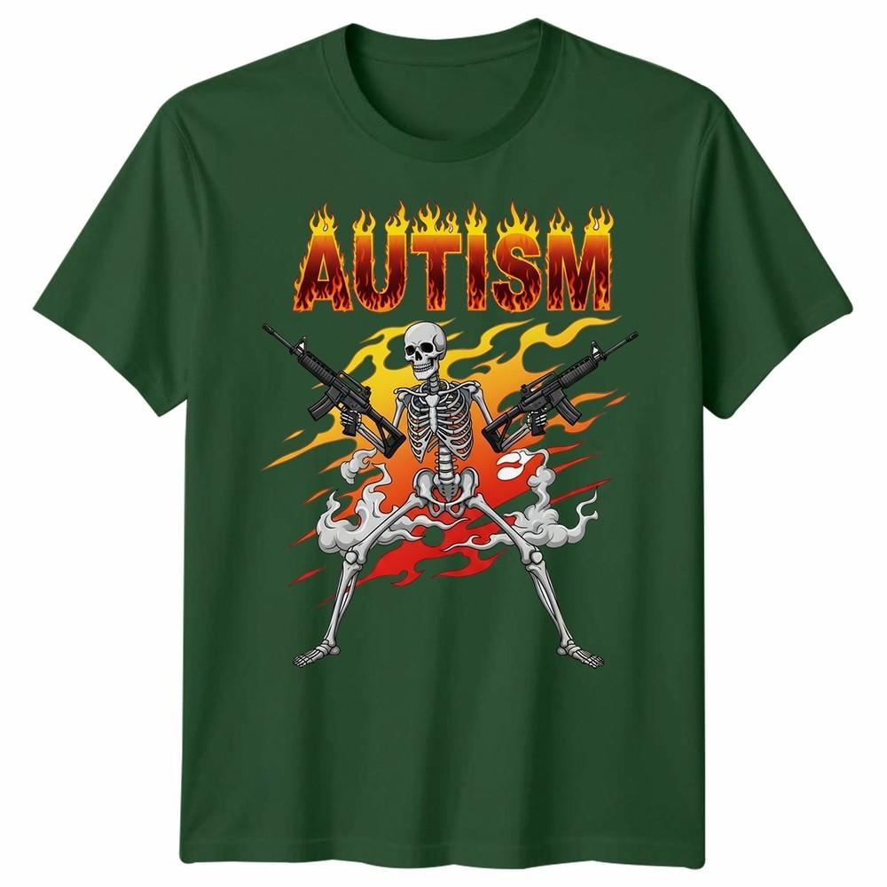 Retro Autism Skeleton Meme Funny Unisex Tshirt