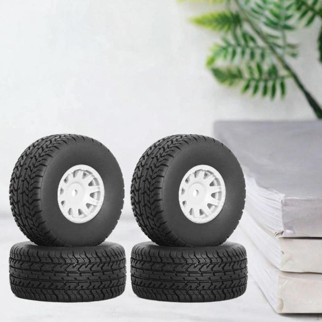 4 Pieces RC Car Wheels and Tires Easy to Install Spare Parts Modification for 1/14 Crawler