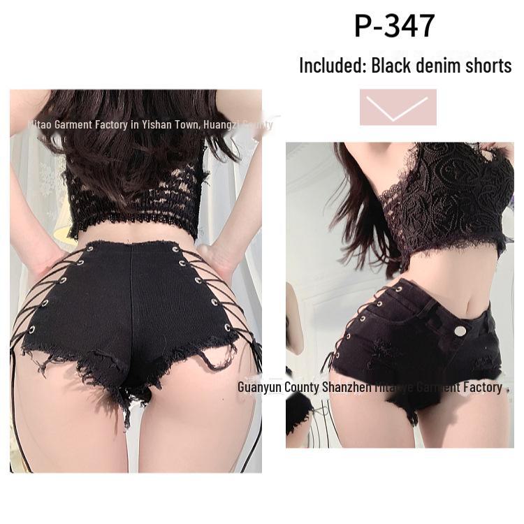 Low Waist Ripped Denim Shorts for Women - Sexy Nightclub Performance Hot Pants