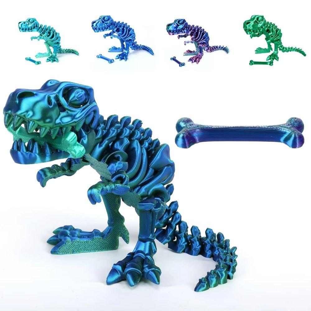 Rotatable 3D Printed Crystal Dinosaur Crystal 3D Articulated Dinosaur Toys  Landscaping Decoration