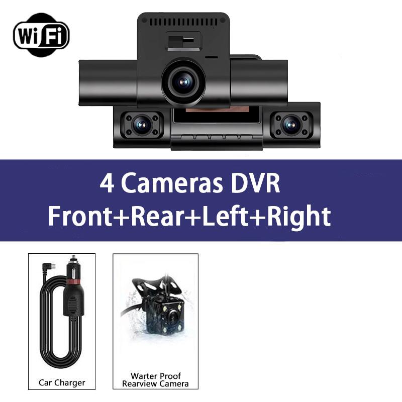 

4 Cameras Dash Cam Car DVR WiFi HD 1080P Video Recorder 4 Channel Front Rear View Night Vision Black Box DVR For Vehicle Safety None
